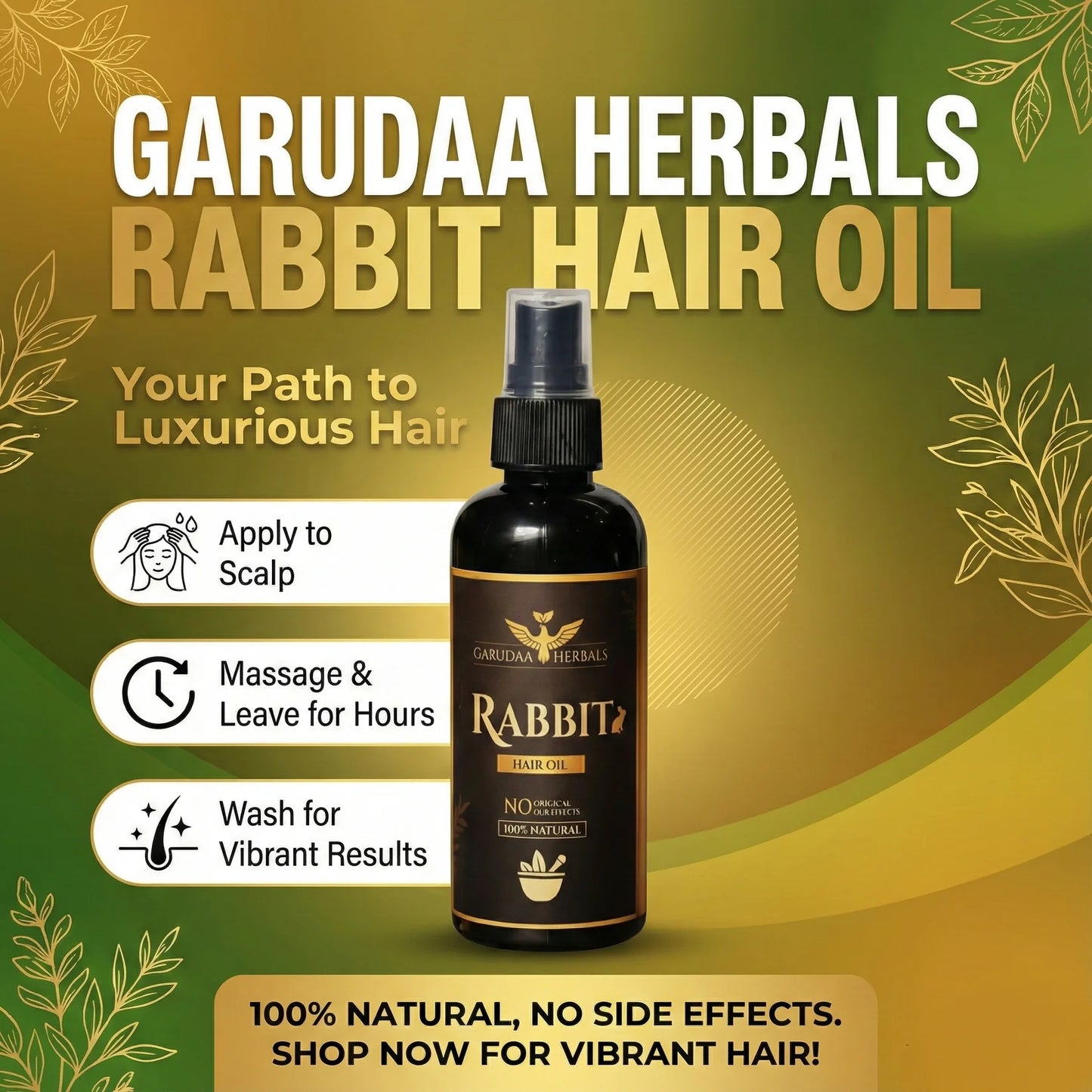 Rabbit Herbal Hair Oil – 100% Stronger, Healthier Growth
