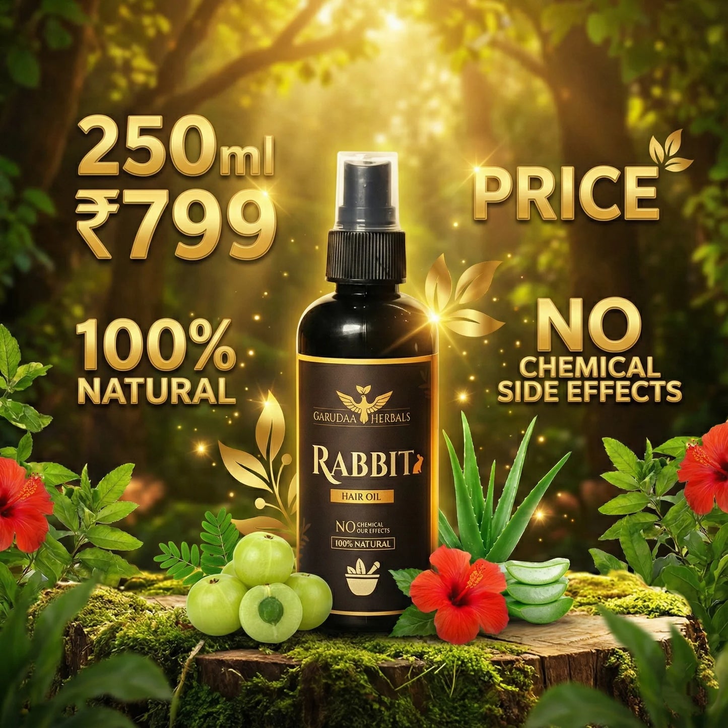 Rabbit Herbal Hair Oil – 100% Stronger, Healthier Growth
